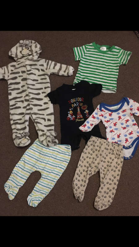 6 x Pieces of Baby Boy Clothes - Size Newborn to 6 months