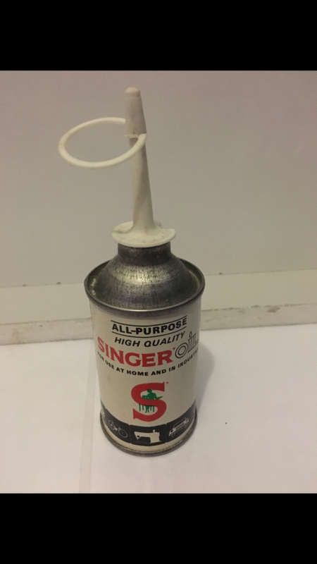 Vintage Singer Oil Tin Can