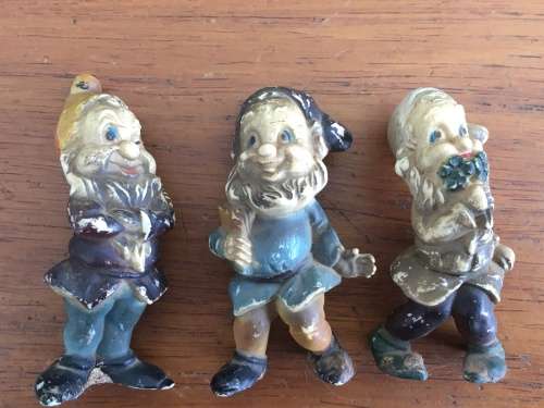 3 x Vintage Dwarf Figurines - Hong Kong