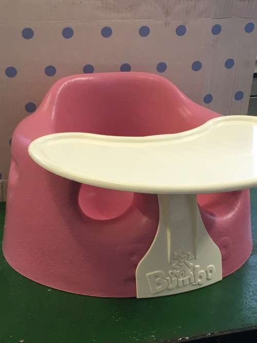 Pink Bumbo Seat with Tray - Good Condition
