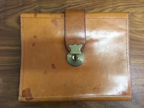Vintage Leather Stationery File - See pictures