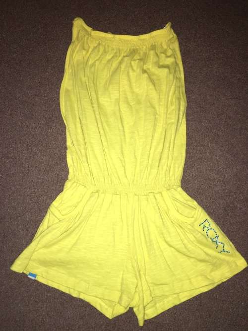 Roxy Strapless Jumpsuit / Romper - Yellow - Size L