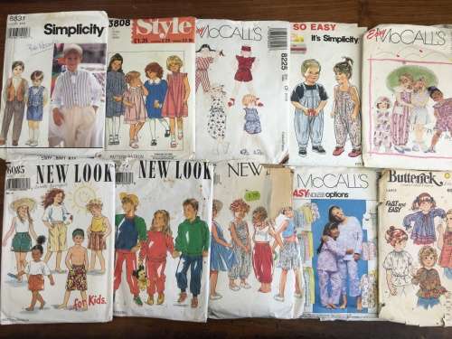 10 x Vintage Children Clothes Patterns