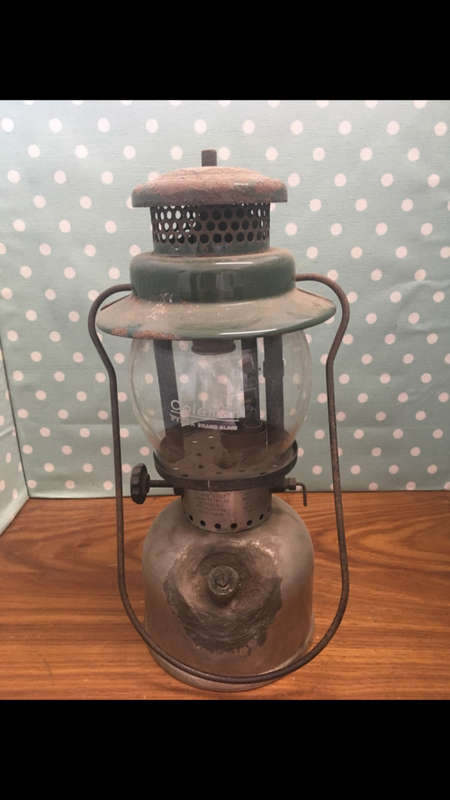 Vintage Coleman Lantern with Glass - For parts or repair - See pictures