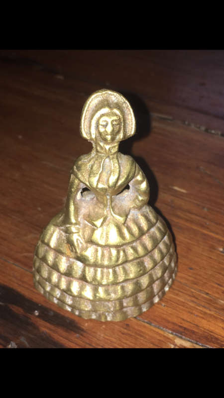 Vintage Brass Bell in shape of Lady - See pictures