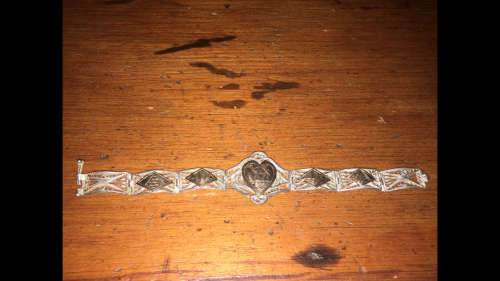 WWII Iran Silver Filigree Bracelet with Camel detail