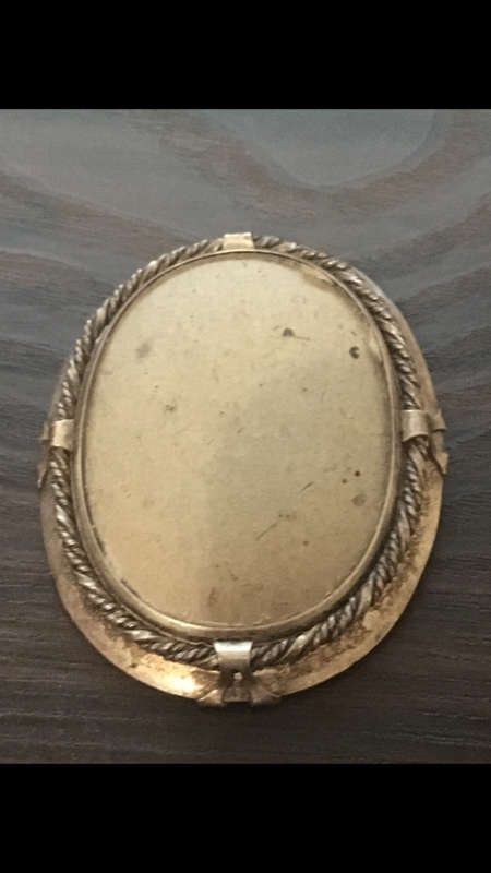 Large Vintage Sterling Silver Brooch / Pendant for Photo - See Pictures