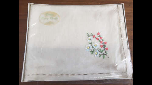 Vintage Linen Tray Cloth - Made in Northern Ireland