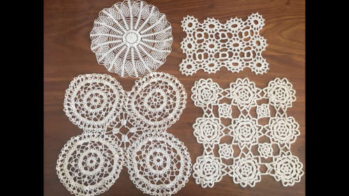 4 x Finely Crochet Doilies - Beautiful