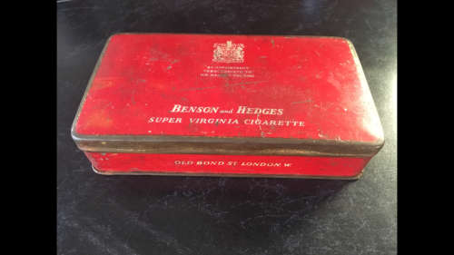Vintage Benson and Hedges Cigarette tin 14cm x 7.5cm