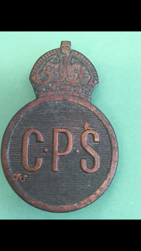 Bronze CPS Badge - WW2