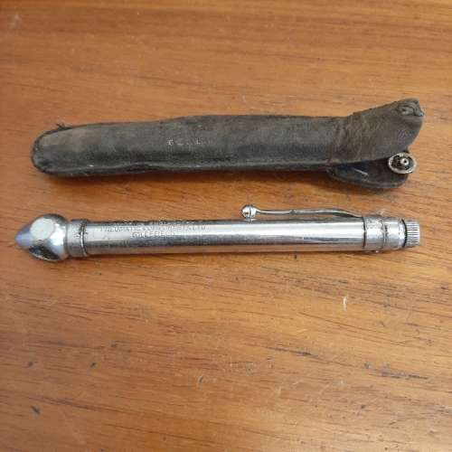 Vintage Tyre Gauge with leather pouch  PCL - Sheffield - See pictures
