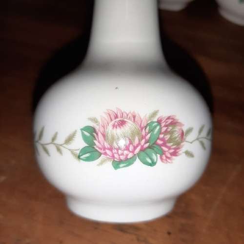 4 x Continental Protea detailed Small Vases / Candle holders