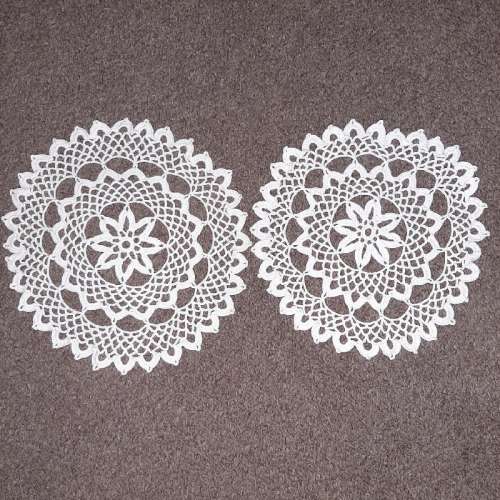 2 x Finely Crochet Doilies - 18cm diameter