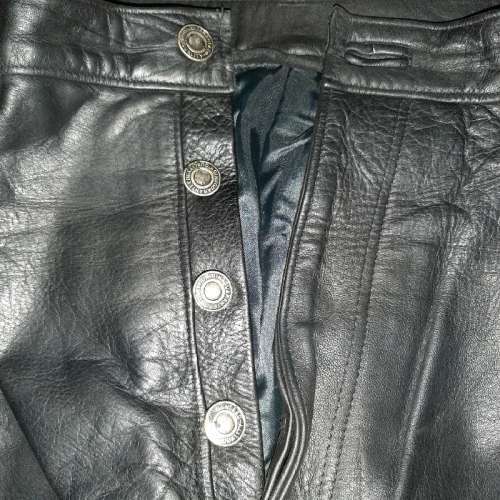 Black Genuine Leather Pants - Made in England - Size 40 - Good Quality
