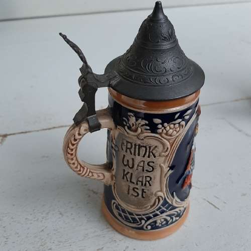 German Small Beer Stein / Beer Mug - Sprich was wahr 1st - Frink was klar 1st