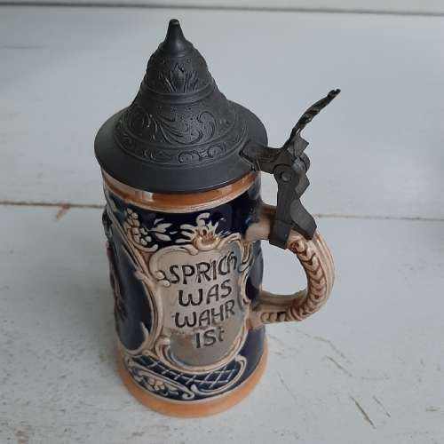 German Small Beer Stein / Beer Mug - Sprich was wahr 1st - Frink was klar 1st