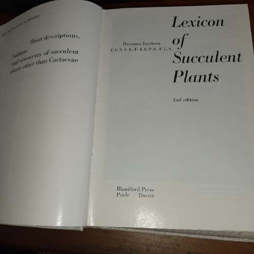 Lexicon of Succulent Plants - Hermann Jacobsen