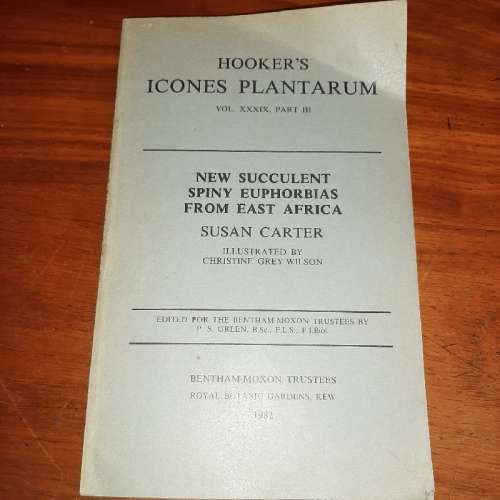 Hooker's Icones Plantarum - New Succulent Spiny Euphorbias from East Africa - Susan Carter