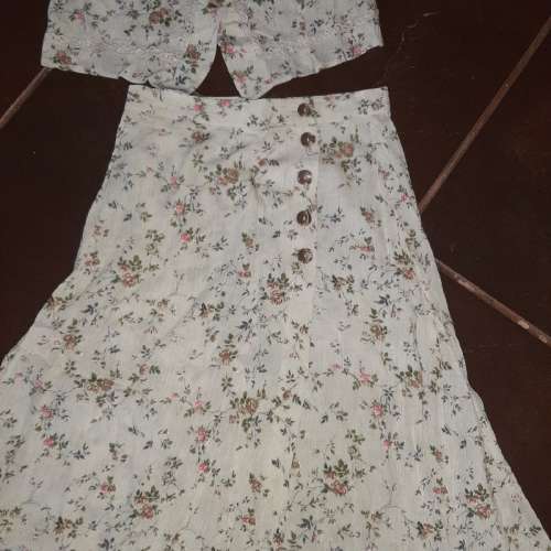 Vintage 2 Piece Floral Skirt and Jacket - Size 12/14