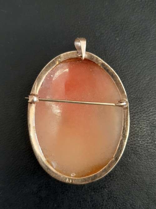 Vintage Gold Cameo Brooch / Pendant
