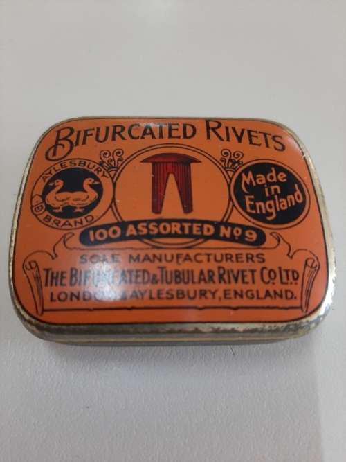 Bifurcated Rivets Tin with some Rivets - See pictures