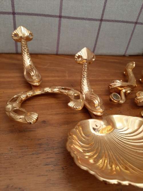 Bathroom fittings - Soap and Toothbrush holders & Rail ends - Chrome Plate - Fish Shaped