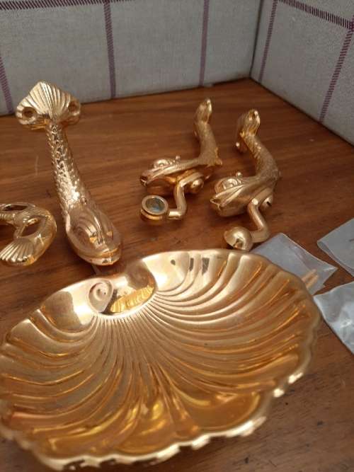 Bathroom fittings - Soap and Toothbrush holders & Rail ends - Chrome Plate - Fish Shaped