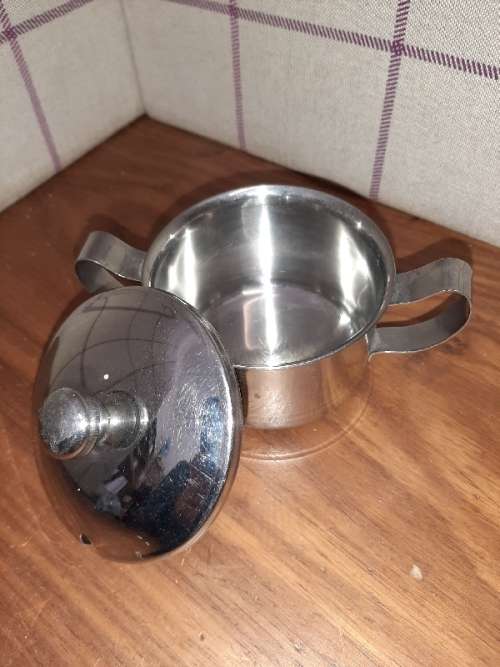 Small Stainless Steel Sugar bowl with lid