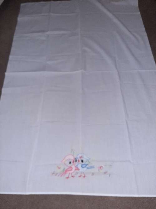 Vintage Embroidered baby Flat Sheet