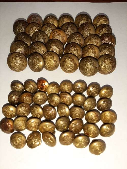 67 x South African Police - Suid-Afrikaanse Polisie Brass Buttons