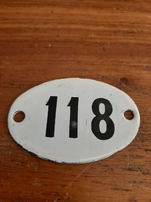 Vintage Enamel Number 118