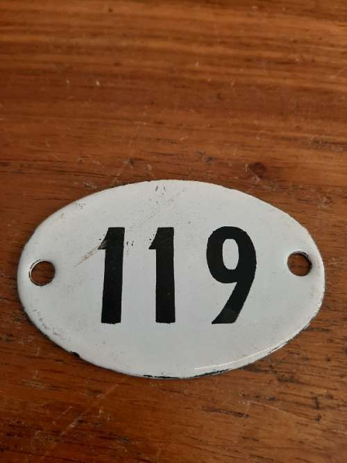Vintage Enamel Number 119