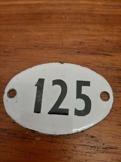 Vintage Enamel Number 125