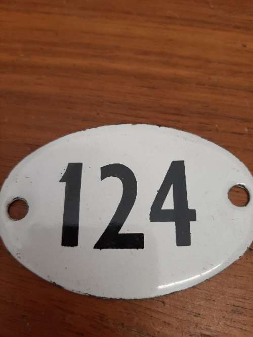 Vintage Enamel Number 124