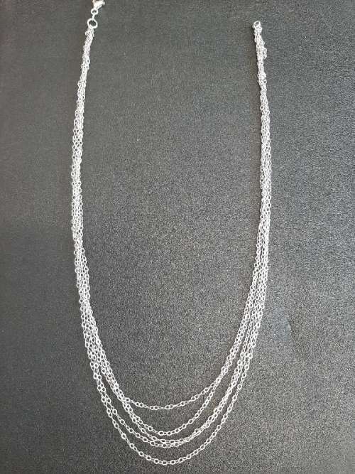 925 Silver Multi layer / multi string necklace - Italy