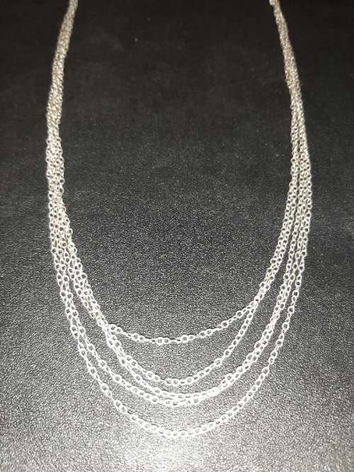 925 Silver Multi layer / multi string necklace - Italy