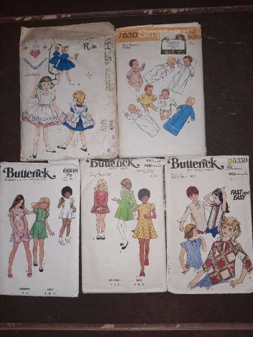 5 x Vintage Children Clothing Patterns