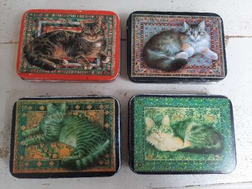 4 x Cat Tins - Made in England