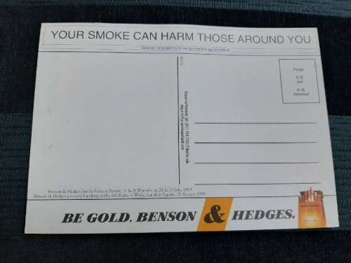 Benson & Hedges Post Card - Unused