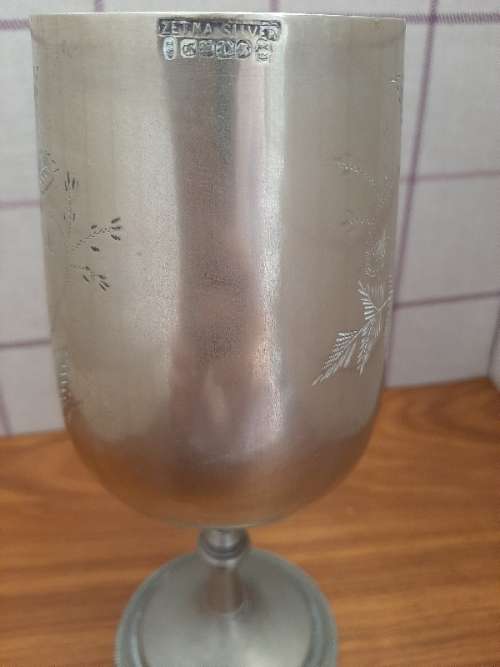Large Vintage Hallmarked Silver Plated Goblet