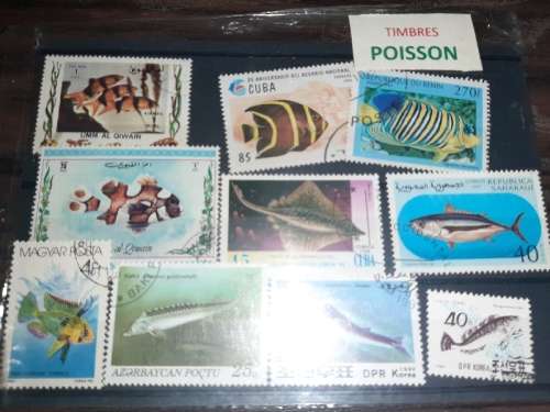 10 x Stamps - Timbres Poisson