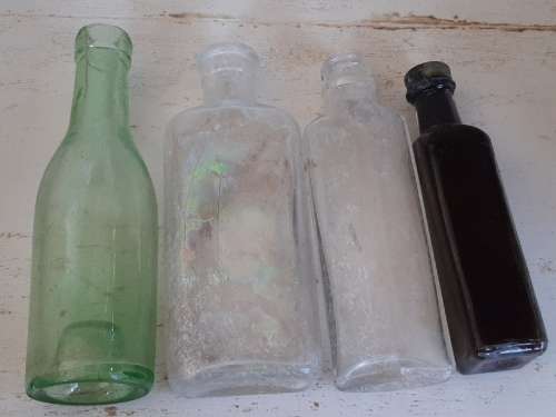 4 x Vintage Glass Bottles