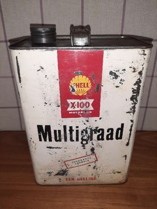 Old Shell Motor Oil Can - One Gallon / Shell Motorolie - Een Gelling