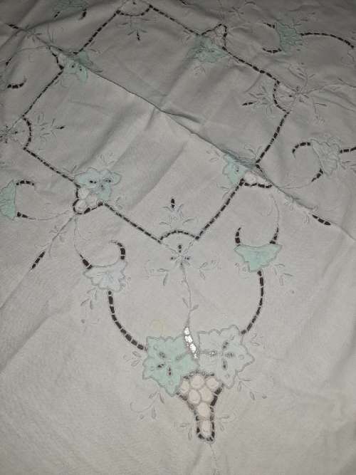 Beautiful Vintage Embroidered Table Cloth