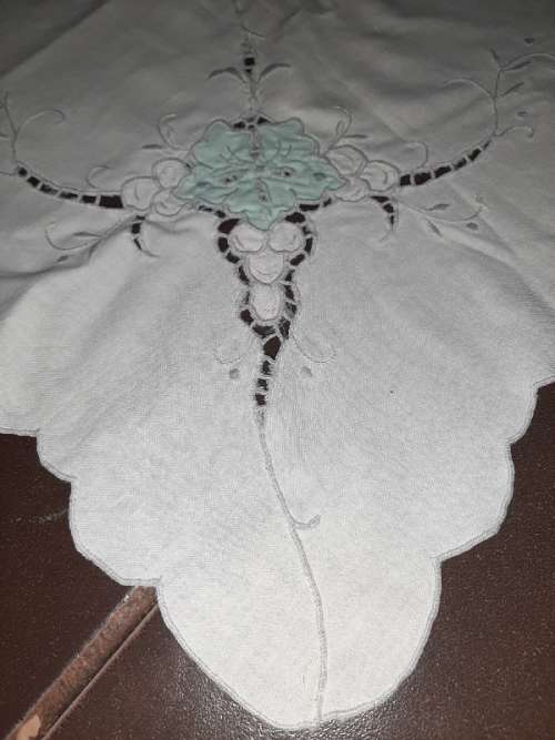 Beautiful Vintage Embroidered Table Cloth