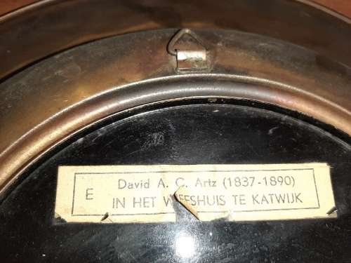 Brass Wall Hanging Plate with David A.C. Artz In Het Weeshuis Te Katwijk