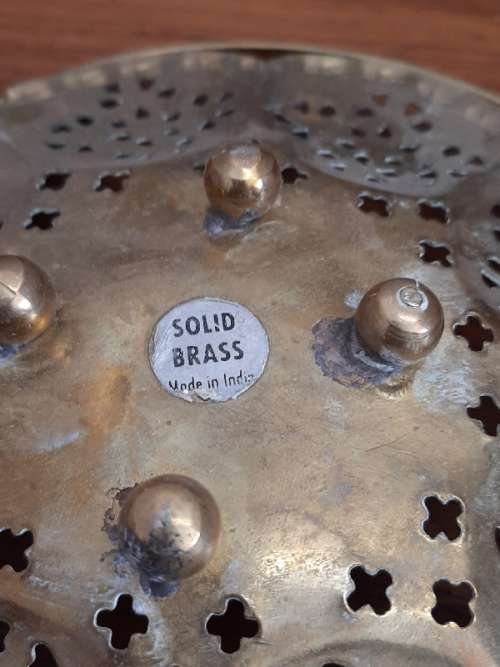 2 x Solid Brass Sweet Dishes - Made in India - Diameter 15cm each