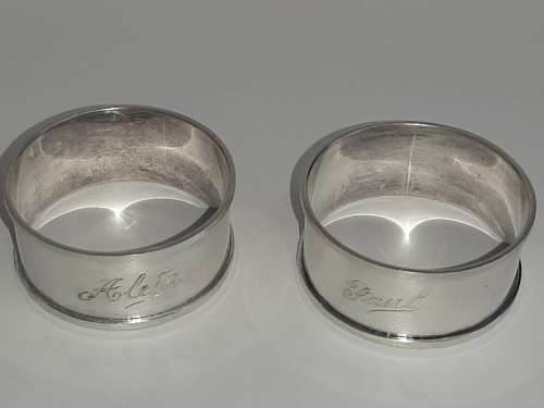 2 x Beautiful Hallmarked Silver Napkin Rings - See pictures