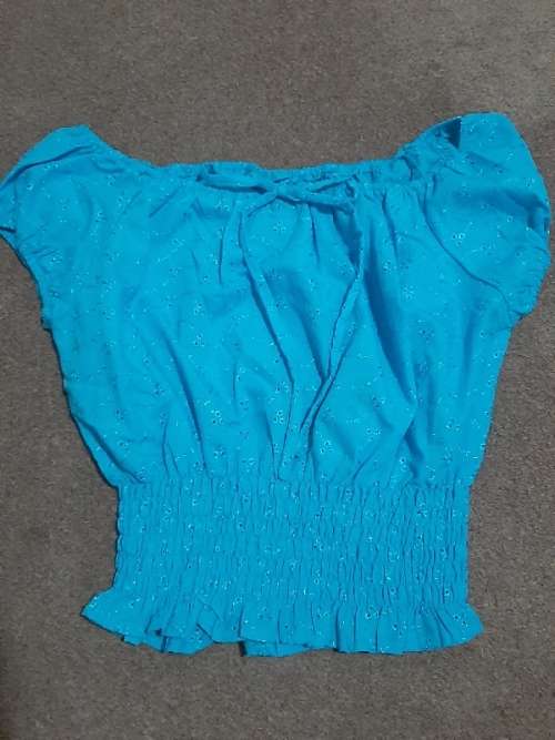 Blue Anglaise Top - Size S